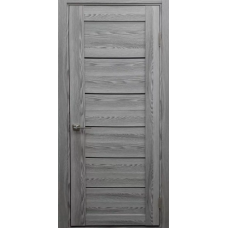 Дверь межкомнатная ВФД Атум X5 Дым серый, стекло белый сатинат "Сатин белый"